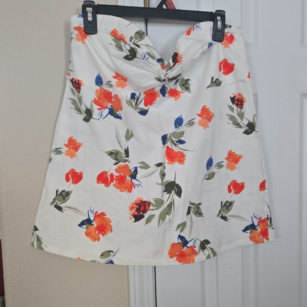 Torrid Floral Tunic with Orange and Blue Accents